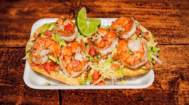 2 Shrimp Tostadas.