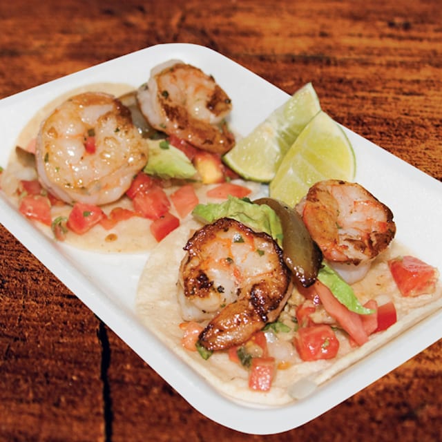 2 Shrimp Tacos.