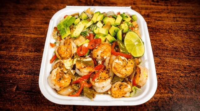 Shrimp Fajitas Plate.